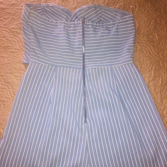 A'GACI Blue & White Striped Romper (Strapless) - Picture 2 of 3